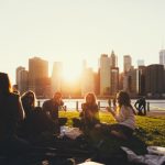 A group of friends has a picnic