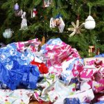 Christmas wrapping paper mess